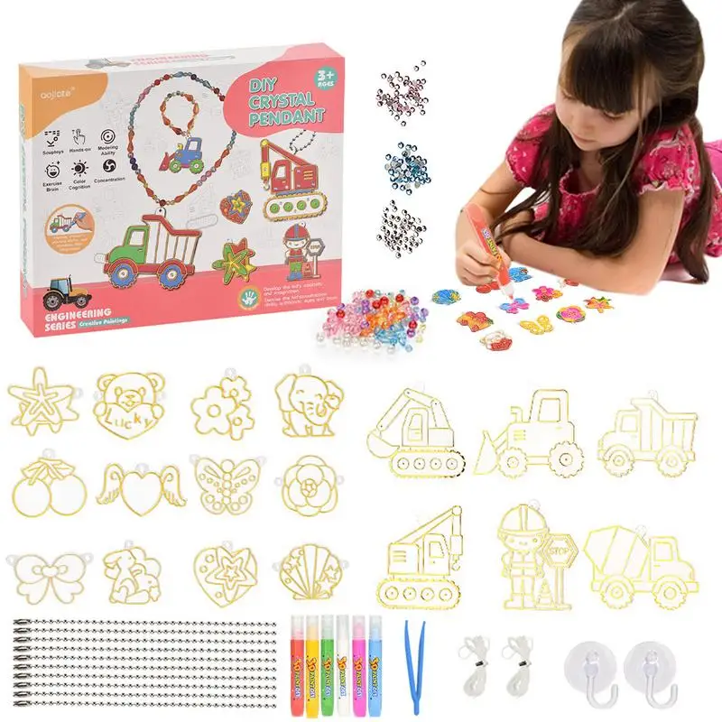 Juego de pintura de cristal para manualidades, pegamento de cristal para niños, sin hornear - imagen 3