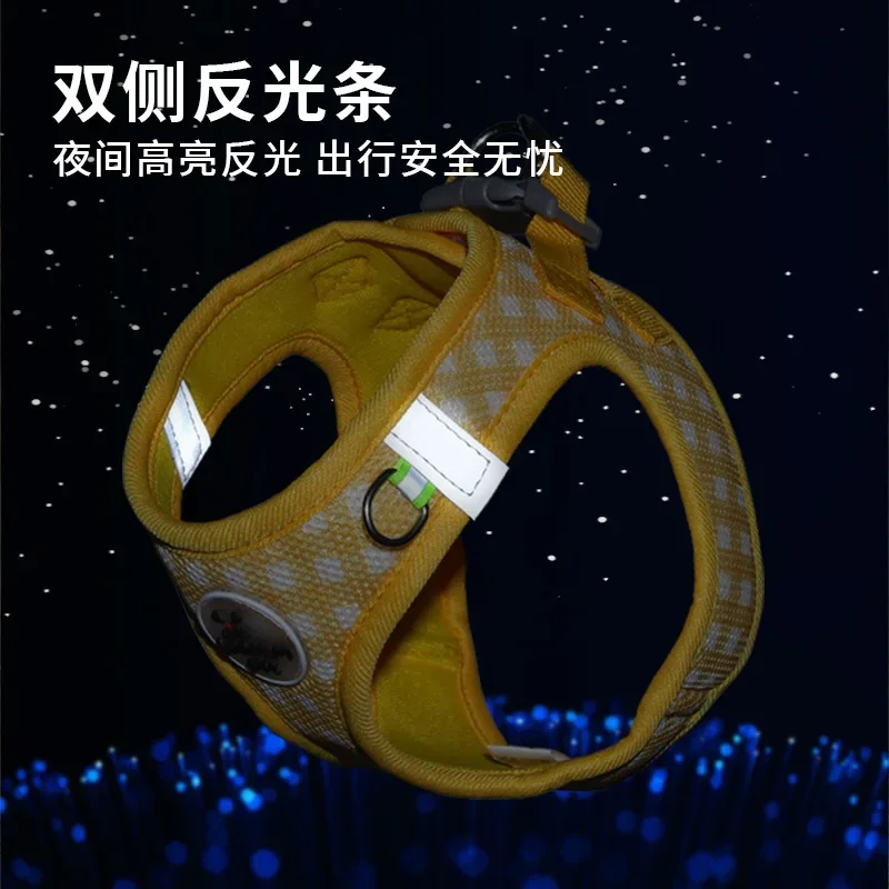 Nueva correa para el pecho para gatos, correa para gatos a cuadros frescos, correa para el pecho para mascotas sin rotura, Universal para gatos y perros - imagen 4