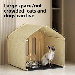 Casa de madera para perros y gatos pequeños – refugio transpirable