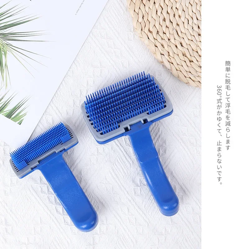 Peine para perros y gatos, herramienta multiusos para quitar el pelo, masaje autolimpiante, cepillo de cuidado de belleza para mascotas, suministros para perros Chihuahua Pug - imagen 3