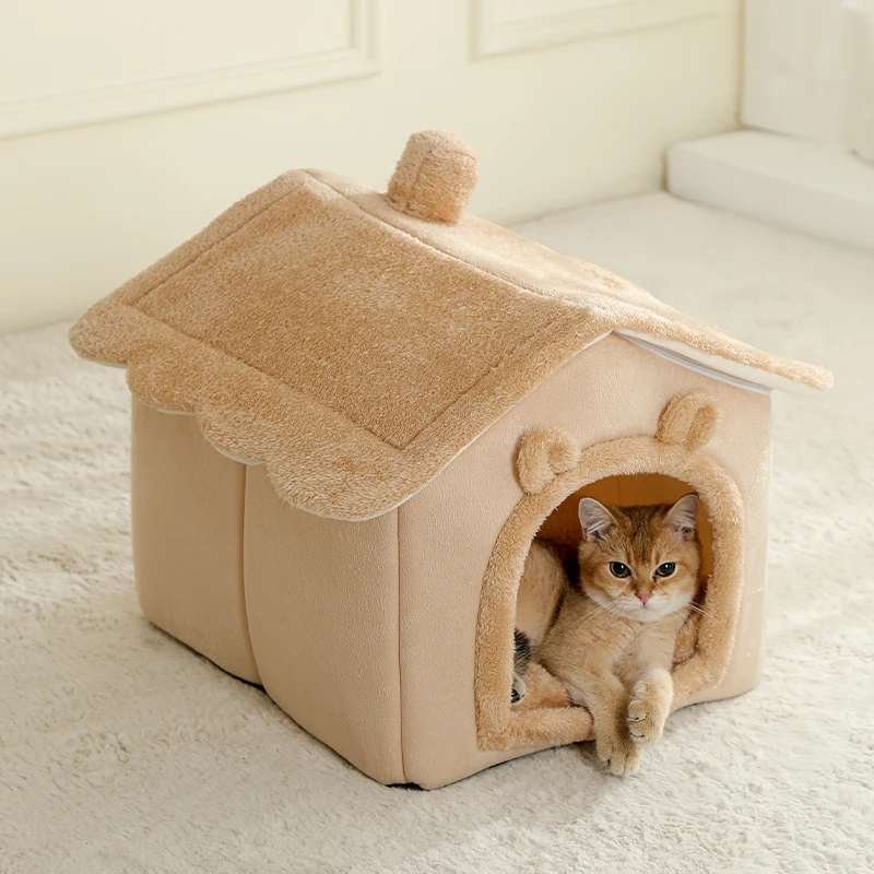 Casa plegable para mascotas, casa lavable extraíble para gatos, cueva para cachorros, sofá, cama para mascotas, casa para perros extra pequeños y gatos pequeños y medianos - imagen 2