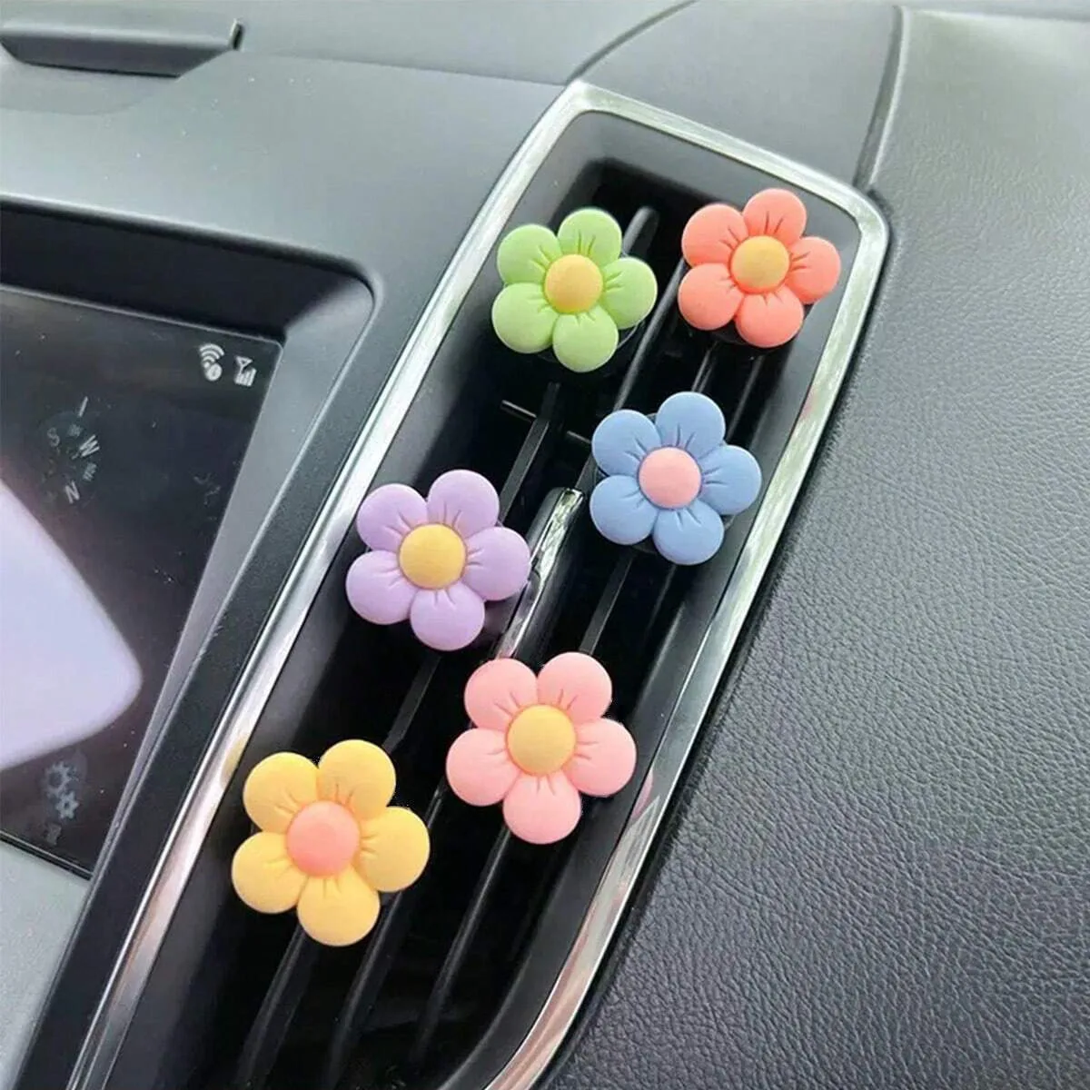 Decoraciones creativas lindas con flores para aire acondicionado coche - imagen 2
