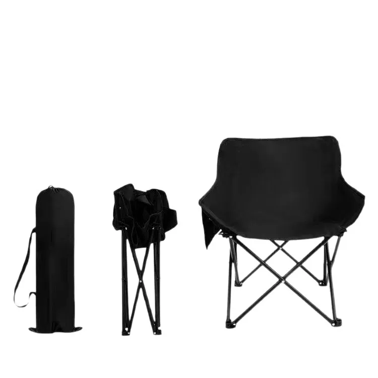 Silla de camping plegable tipo luna ligera con respaldo para exterior