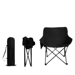 Silla de camping plegable tipo luna ligera con respaldo para exterior