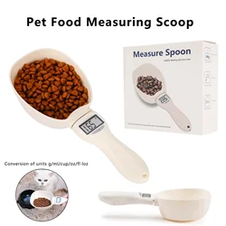 Báscula de alimentos para gato y perro, taza LCD más cuchara medidora