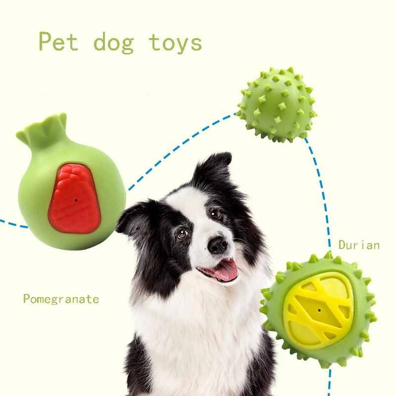 Juguetes de frutas para perros - durian y granada - juguetes interactivos para masticar adecuados para perros pequeños y medianos. - imagen 2