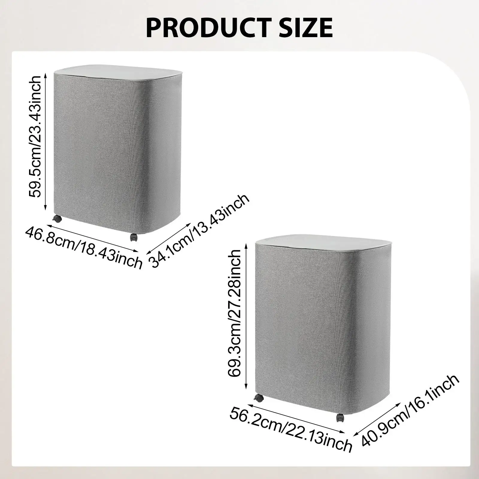 Cesta para la colada plegable con tapa y ruedas, cesta de almacenamiento, cesto para la colada para dormitorio - imagen 5