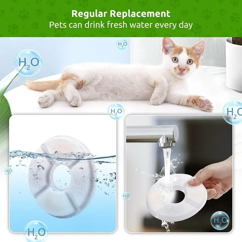 Filtro de carbón activado para fuente automática de gato, alimentador de agua de repuesto, filtro para beber, núcleo, accesorios para mascotas, 4/6/8 Uds. - imagen 5