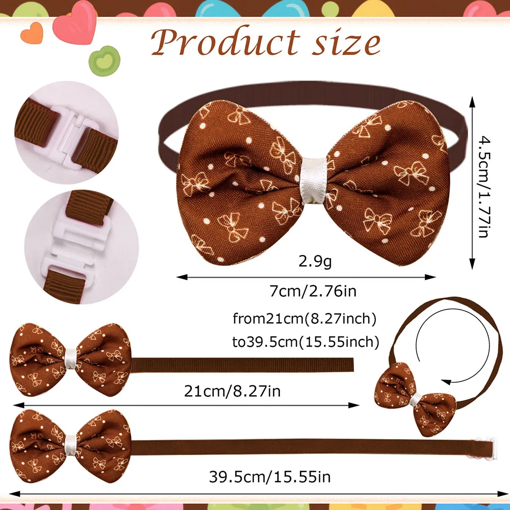 100 Uds. Exquisito pajarita para perros pequeños y gatos, pajarita ajustable a la moda para perros, corbatas para mascotas, accesorios para el cuidado de mascotas - imagen 5