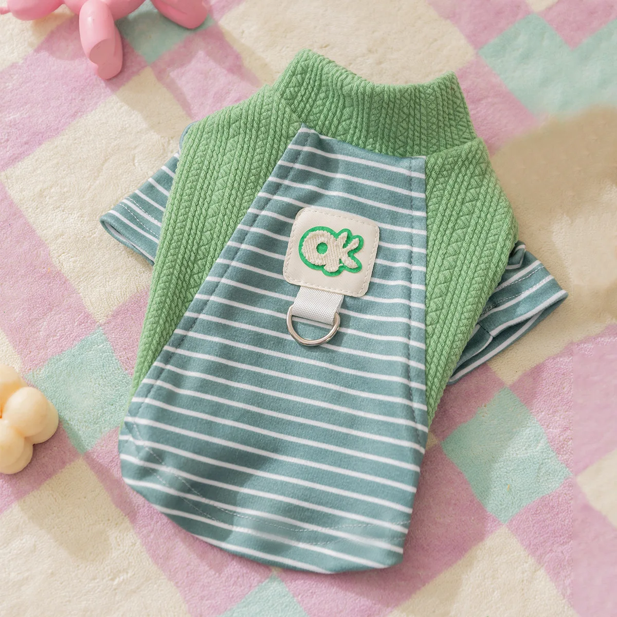 Otoño e Invierno mascota Linda camisa inferior a rayas Sudadera con capucha fina gato abrigo de tamaño pequeño y mediano ropa para cachorros para perros pequeños - imagen 4