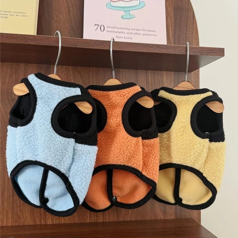 Bonita chaqueta lisa para perro, abrigo de otoño, ropa de felpa para perros, chaleco suave y cálido para cachorros, chaqueta de lujo para gatos, abrigo para mascotas, ropa para Yorkies - imagen 5