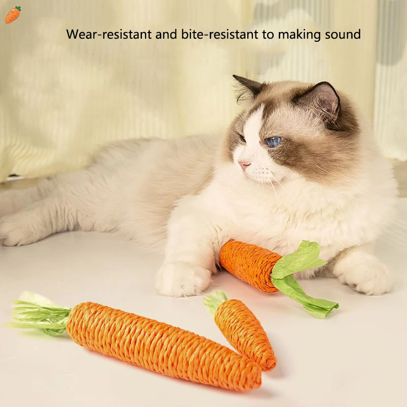 Los juguetes para gatos hacen sonidos, zanahorias, auténticos, palitos de dentición para gatitos, resortes, cuerdas para gatos, picaduras y arañazos, suministros para mascotas. - imagen 2