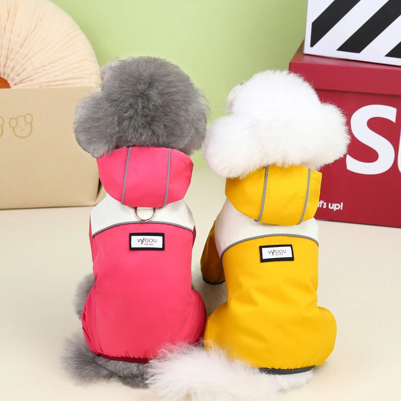 Mono impermeable para perros con gorros, chubasquero para perros de cuatro patas, ropa para cachorros pequeños, chubasquero reflectante para Chihuahua, disfraz para mascotas - imagen 5