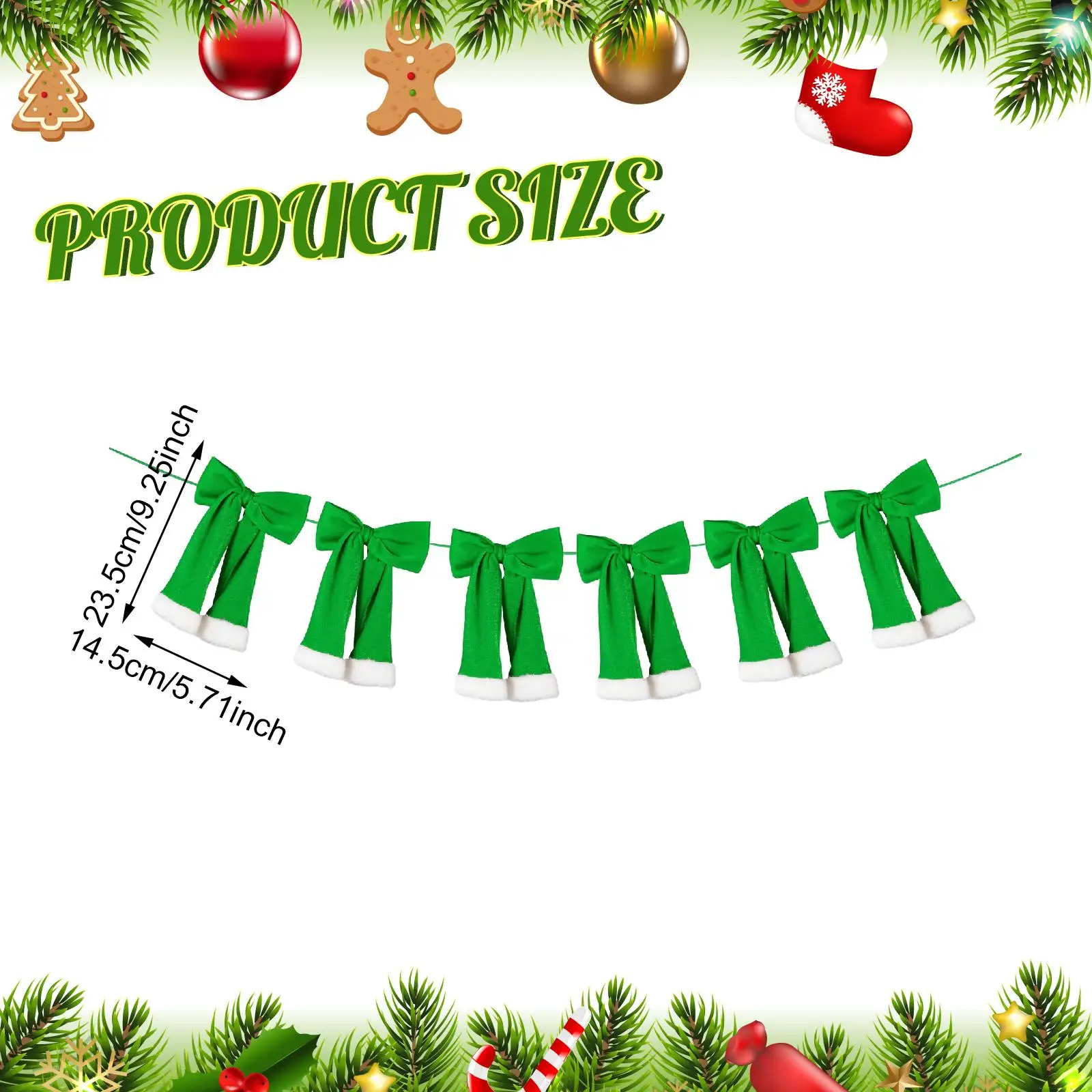 Christmas Velvet Bow Garland Elegant Xmas Decor Ornaments Christmas Garland Banner for Home Themed Party Railing Layout Mantle