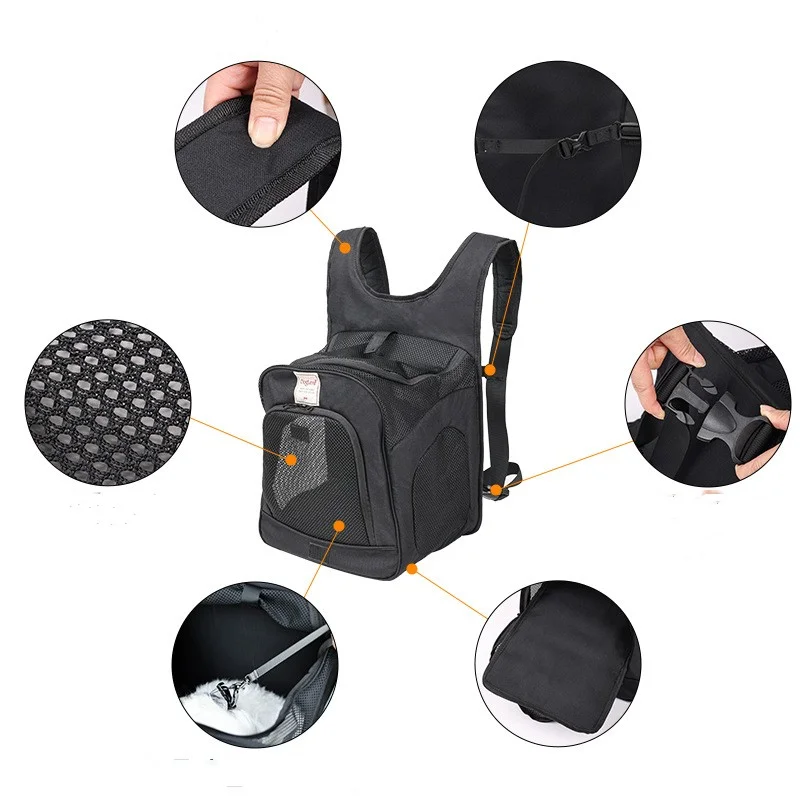Mochila transpirable para gato, bolso de hombro para perros pequeños y gatos, Plegable, portátil, de viaje, suministros para mascotas - imagen 5