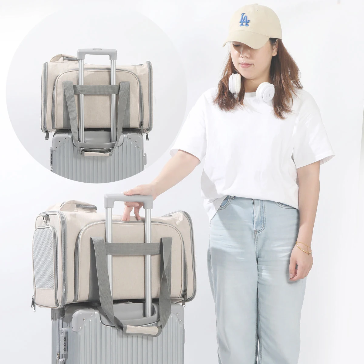 Bolsa transporte expandible para perros y gatos – Aprobada aerolínea - imagen 3