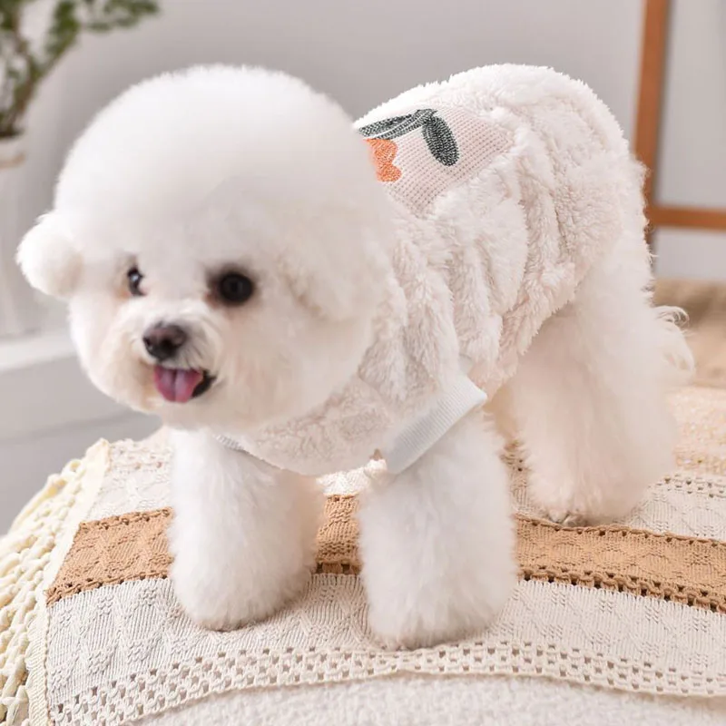 Ropa de lana para perros, sudaderas con capucha blancas y rosas de invierno, disfraz para perros pequeños y grandes, sudadera de manga corta Chihuahua Yorkshire, suéter XXXL - imagen 4