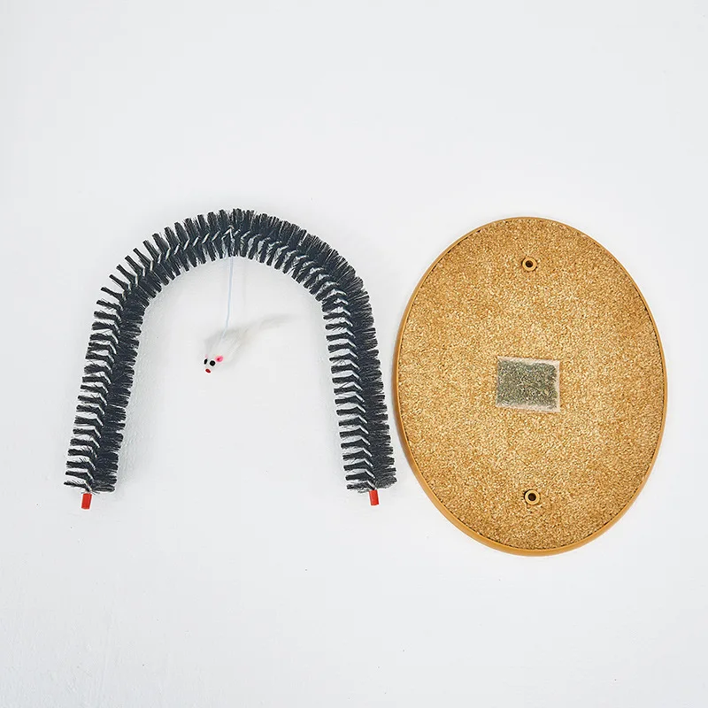 Juguetes para gatos, cepillo para el pelo con arco, masajeador para gatos con ratón de peluche, tablero para rascar gatos, cepillo para el pelo para mascotas, juguetes interactivos para mascotas - imagen 4