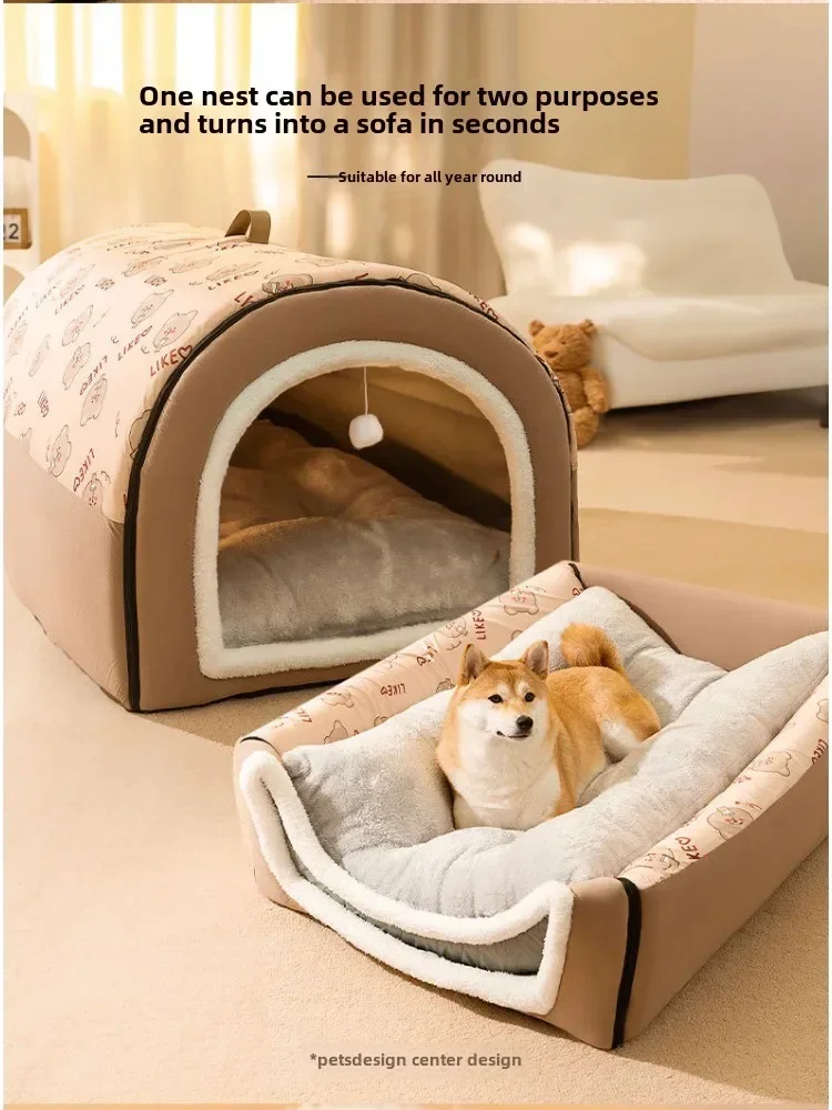 Kennel Keeps Warm Winter Doghouse Disassembled Washed Large Dog House Pet Sleeping Products Accessories Kennel for Indoor Dogs - imagen 3