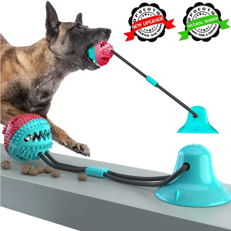 Juguete interactivo para perro de goma con comida a fugas y cuerda - imagen 4