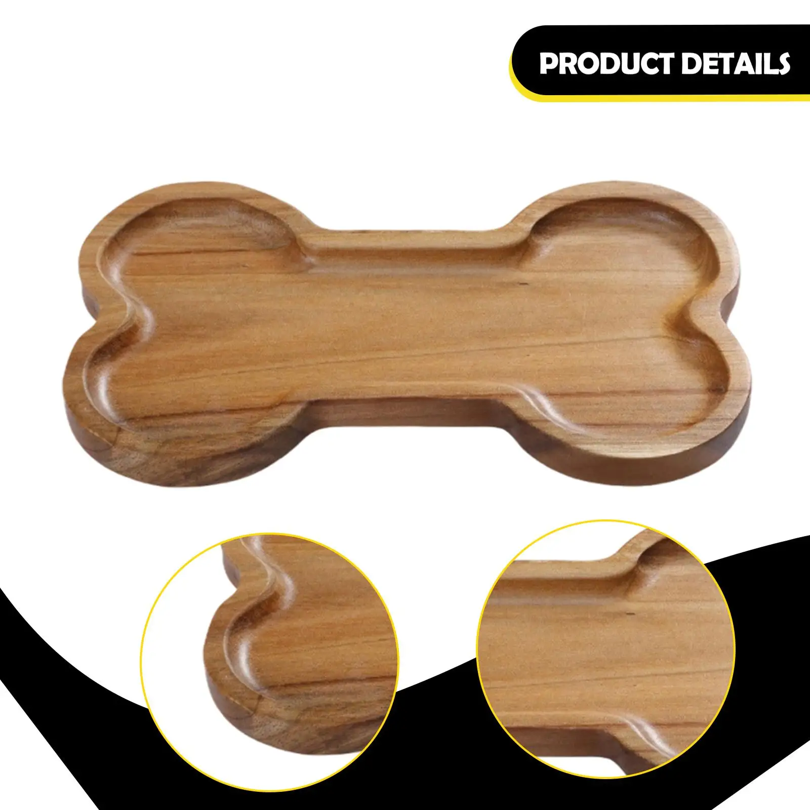 Wooden Serving Tray Organizer Rustic Dinner Tray Candy Dish Bowl, Wooden Plate Snack Plate for Dessert, Breakfast, Cupcake Fruit