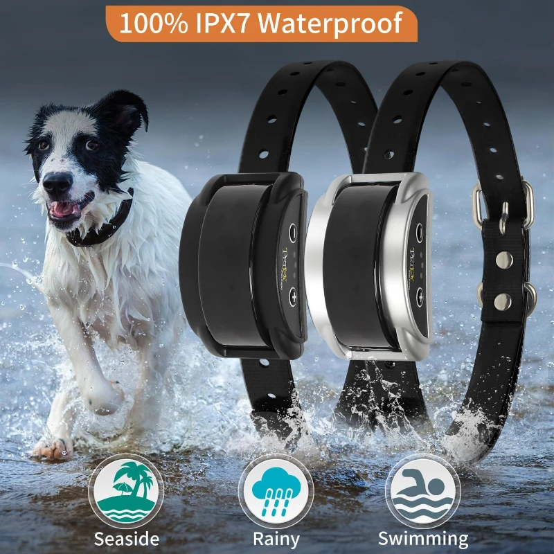 2 uds Collar antiladridos para perros, collares para ladridos automáticos, Collar eléctrico sin ladridos para perros pequeños, medianos y grandes, resistente al agua