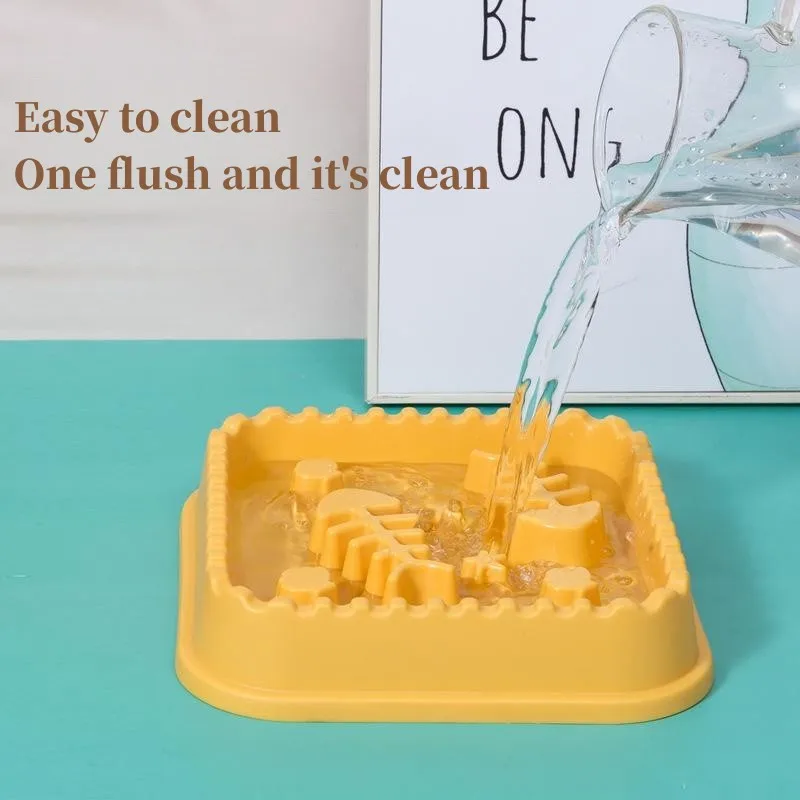 Cuenco de comida lenta para mascotas, cuenco cuadrado antiolpes para perros grandes, medianos y pequeños, cuenco de PP antideslizante de gran capacidad, suministro para alimentación de mascotas - imagen 4