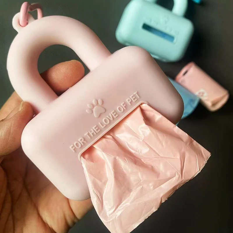 Dispensador portátil de silicona bolsas residuos perro para exteriores - imagen 2