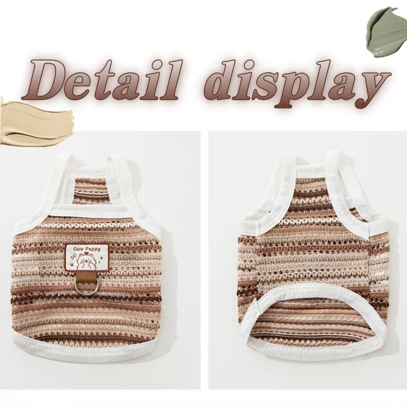 Chaleco a rayas de malla para perro y gato con anilla D – Ropa verano - imagen 3