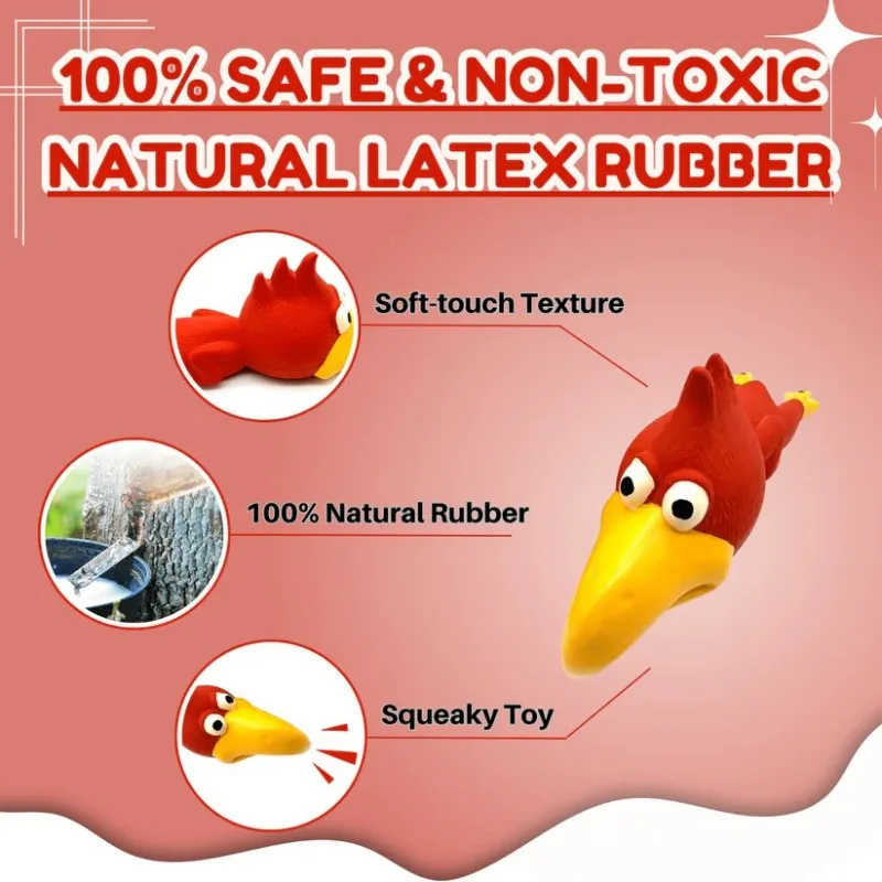 Los juguetes para perros hacen un sonido, juguete para perros de pollo, masticar de látex duradero para razas pequeñas a medianas, juego interactivo y salud dental - imagen 2