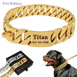 Collar para perros grandes en acero inoxidable 32 mm con letras