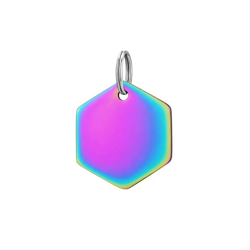 Etiqueta colgante Hexagonal de acero inoxidable para perro, etiqueta de identificación con nombre personalizado, placa de identificación personalizada, regalo antipérdida, adecuada para perros pequeños, 1 ud. - imagen 3