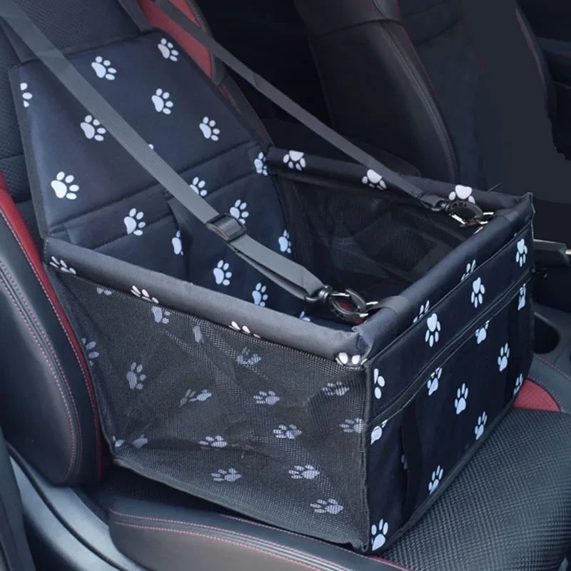 Bolsa para asiento de coche para mascotas, accesorios de viaje de grosor doble, bolsas colgantes de malla, suministros plegables para mascotas, estera impermeable para perros, manta de seguridad - imagen 3
