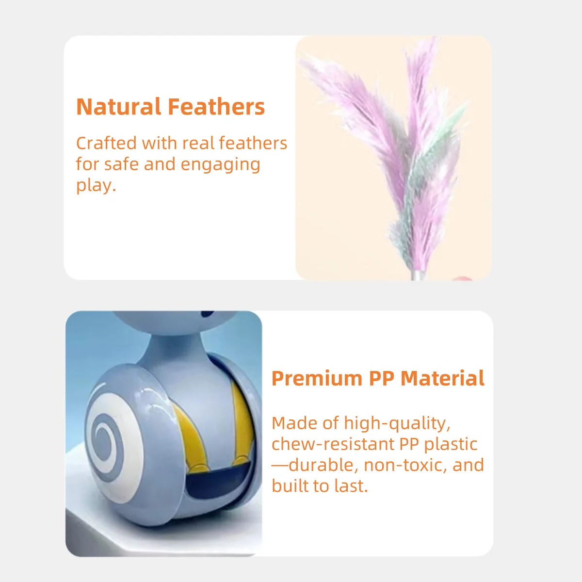 Juguete para gatos con vaso autoequilibrado con bola giratoria y pluma, varita interactiva para juegos, entrenamiento y ejercicio en interiores - imagen 2