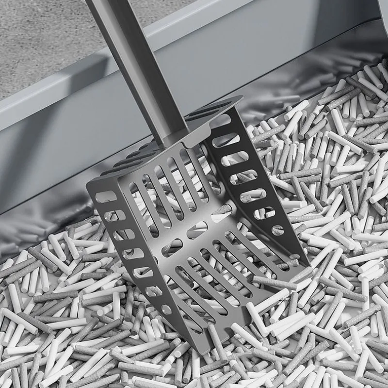 Caja de arena de acero inoxidable para gatos, cubierta antisalpicaduras, inodoro grande para gatos, medio cerrado, a prueba de arena, producto para colchas para gatos - imagen 3