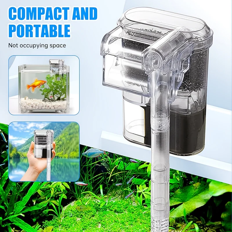 Filtro acuario USB silencioso flujo ajustable para peceras pequeñas