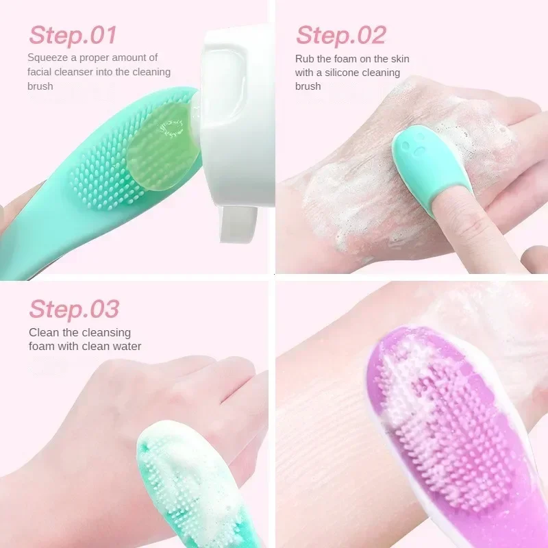 Brosse nasale en Silicone, nettoyeur de pores du visage, points noirs portables, brosses de Massage Double face, outil de nettoyage de beauté, gommage Nasal du visage - imagen 5