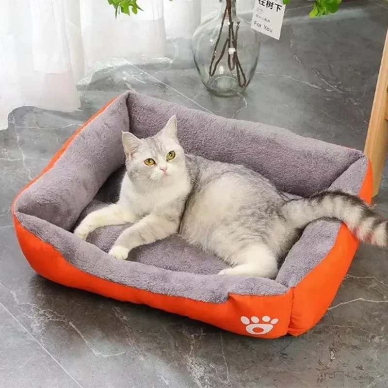 Nido para perros y gatos a gran escala Pinkycolor cálido y cómodo nido de algodón suave sofá cama impermeable Universal para gatos y perros - imagen 2