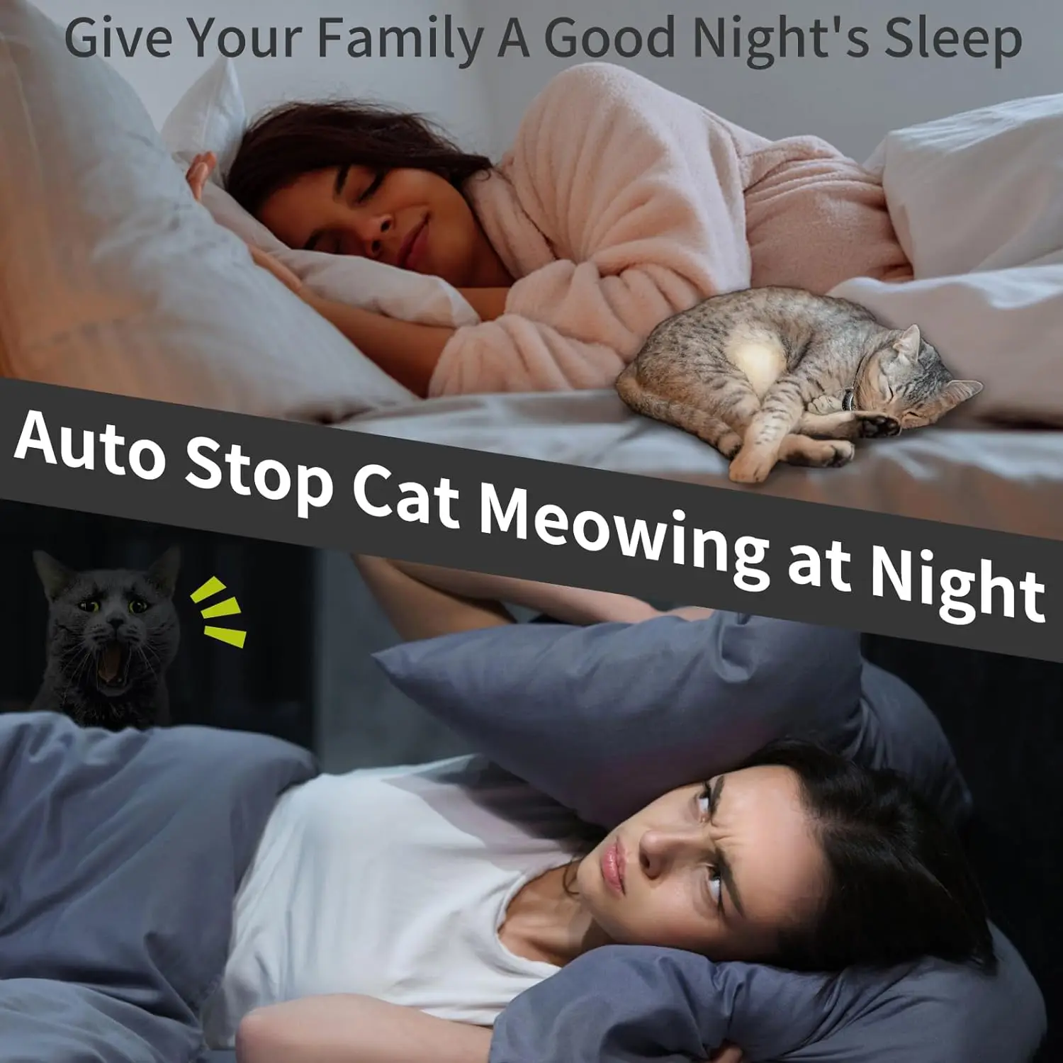 Collar de entrenamiento para gatos con anti-meow automático, Collar de choque para gatos con control remoto, pitido, vibración, choque de seguridad, 4 modos para un mal comportamiento - imagen 5