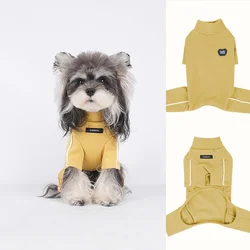 Capa base de cuello alto para perro, mono suave de invierno de 4 patas, mono cálido para perro con piernas, camiseta para perro, ropa para cachorros para clima frío