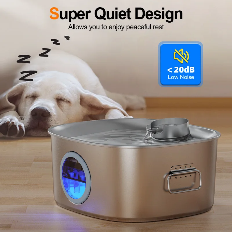 Fuente de agua para perros acero inoxidable ultra silenciosa - imagen 5