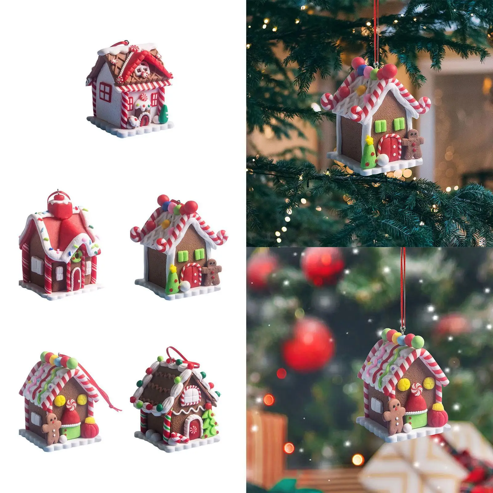 Gingerbread House Ornament Christmas Hanging Decoration Craft Party Supplies