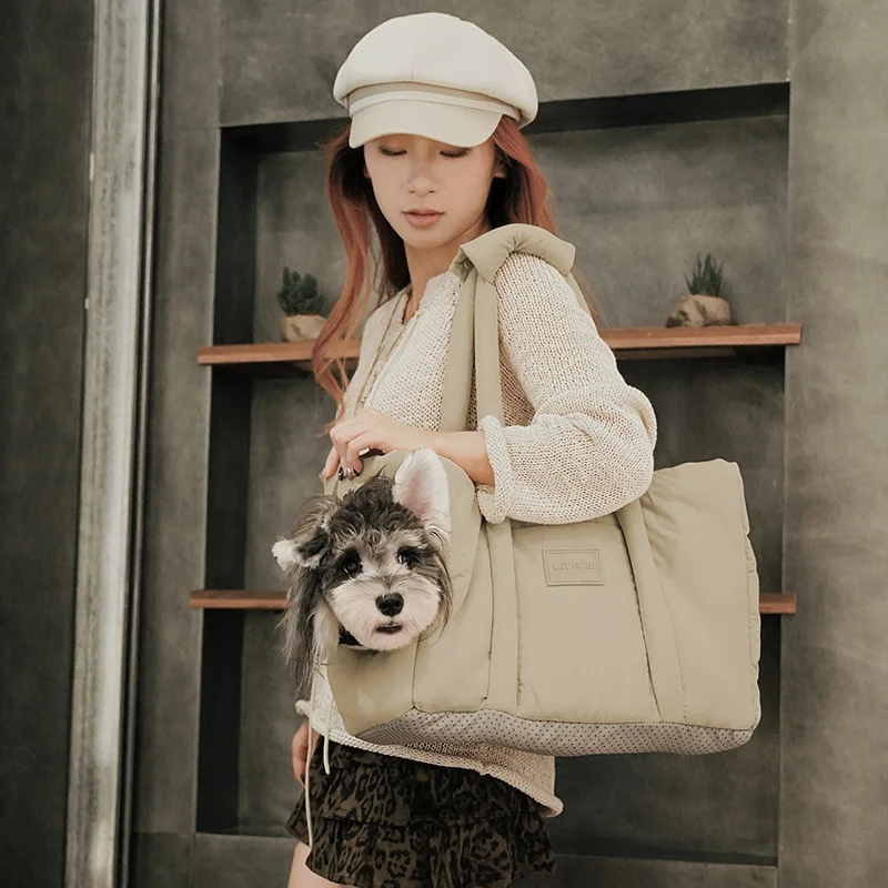 Bolsa transportadora para perros con correa bien acolchada, transportador para perros de mascotas de lado suave, bolso de mano para perros, portador para mascotas de gran capacidad - imagen 3