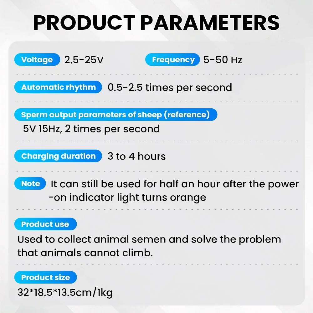 Colector de Semen veterinario, equipo de inseminación Artificial, eyaculador de estimulación eléctrica para ganado, caballos, perros y ovejas - imagen 5