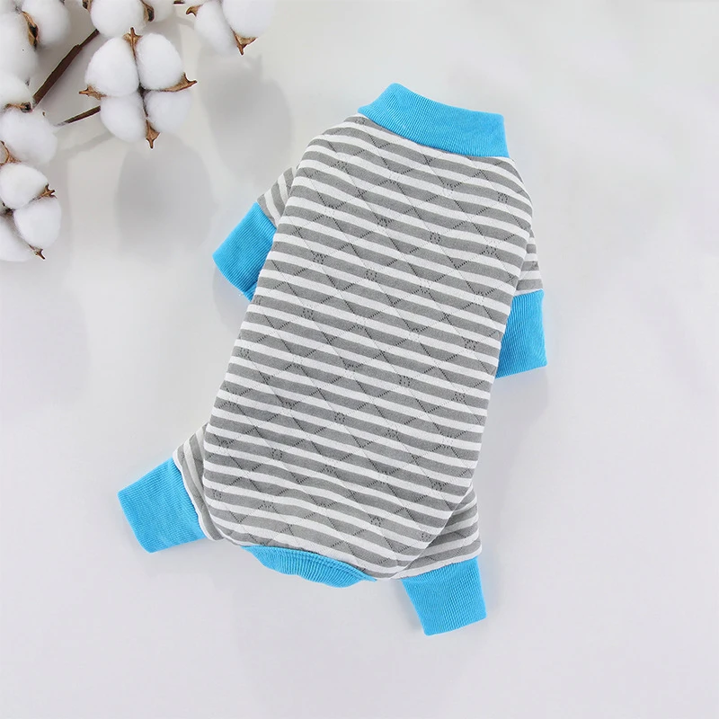 Monos de invierno para perros, mono acolchado para Yorkies, Chihuahua, ropa para perros pequeños a rayas, forro polar para mascotas, ropa para gatos - imagen 3