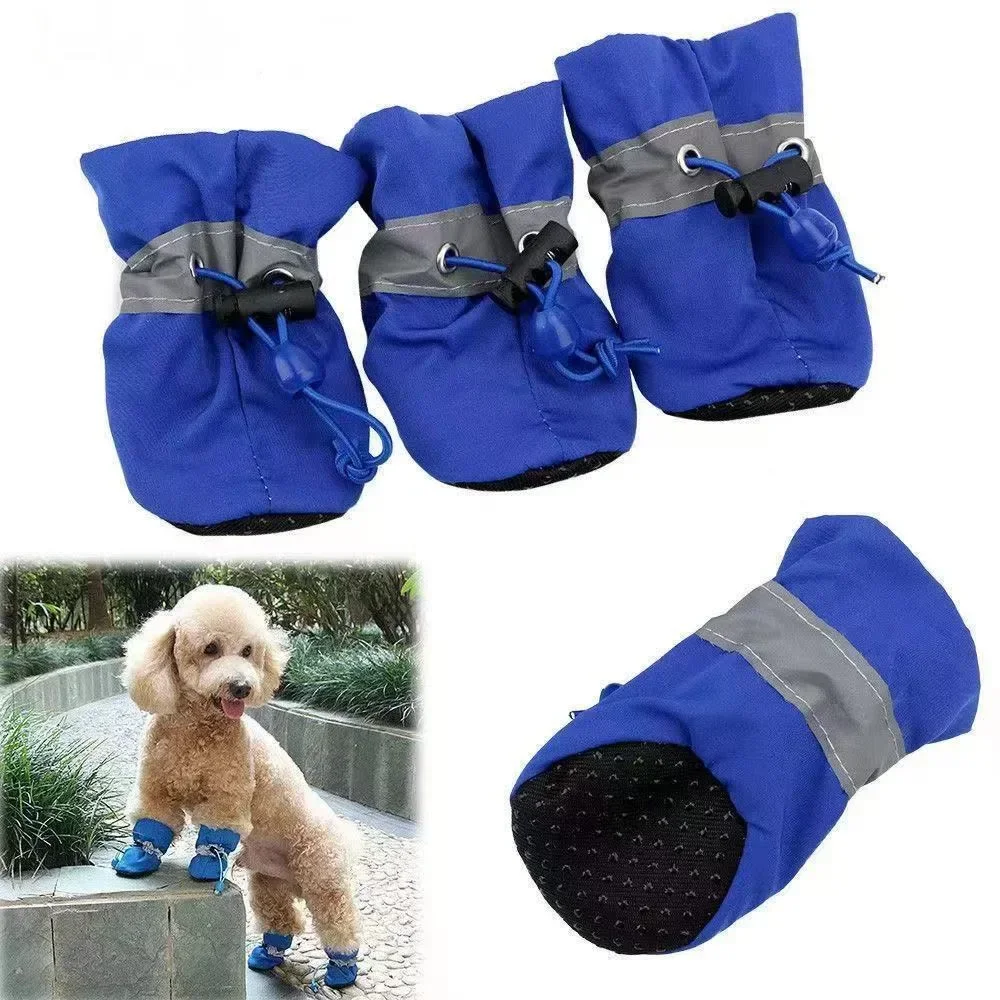 Zapatos para perros pequeños, zapatos transpirables de suela blanda para las cuatro estaciones, cubrezapatos cálidos antideslizantes para pies, Teddy Bichon