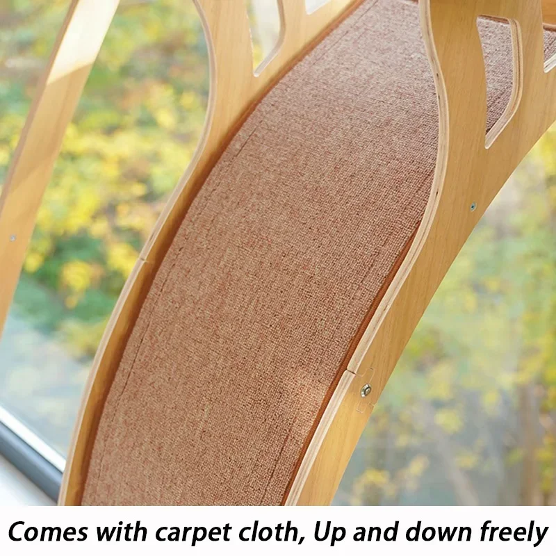 Rascador de madera para gatos, marco de escalada, juguetes, escalera grande para gatos, tablero para rascar, torre para gatitos, plataforma para saltar árboles con ventosa - imagen 3