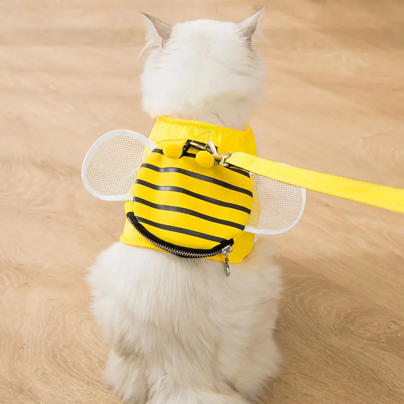 Arnés de cuerda de tracción para gatos, juego de correas ajustables para entrenamiento de abejas, para perros y gatos pequeños, Incluye correa - imagen 2