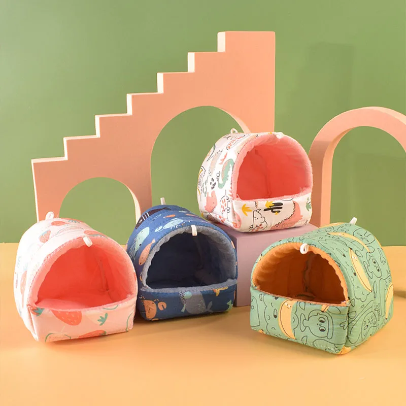 Casa bonita, conejillo de indias, hurones, Animal PEQUEÑO, hamaca, hurón, jaula, accesorios, camas, estera cálida de Chinchilla para invierno, casa para hámster - imagen 4