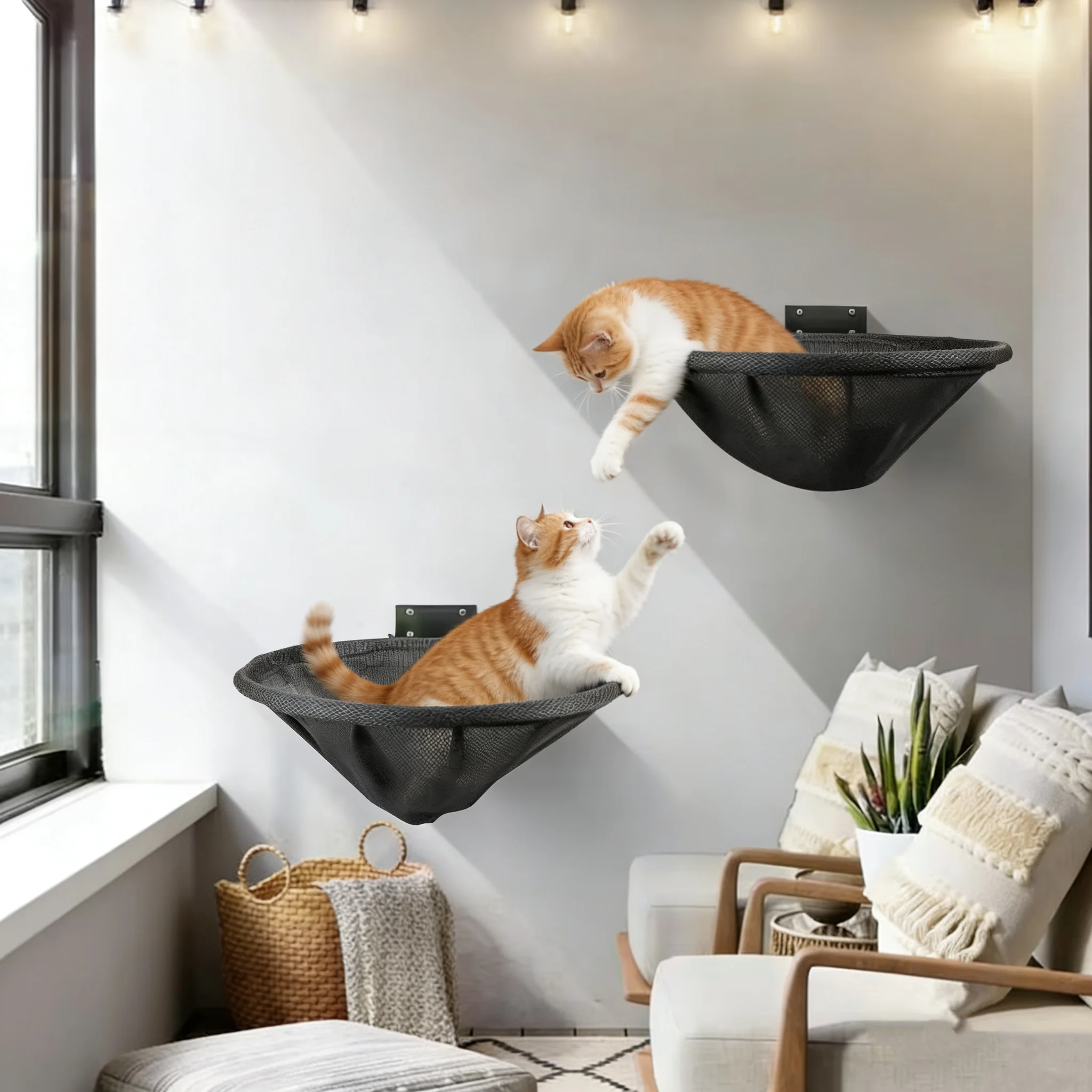 Hamaca mural para gatos – Estante de pared transpirable para dormir y descansar - imagen 4